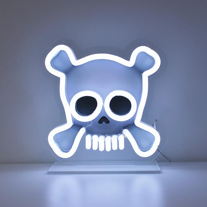 Skull Neon Sign for edgy and bold Halloween-themed rooms