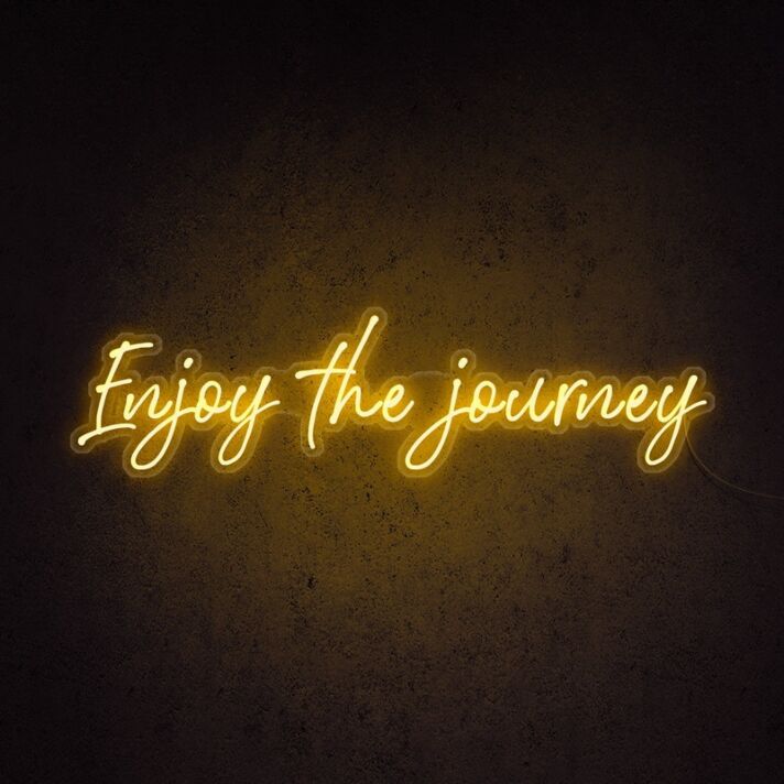 Enjoy The Journey Neon Sign perfect for travel-themed decor