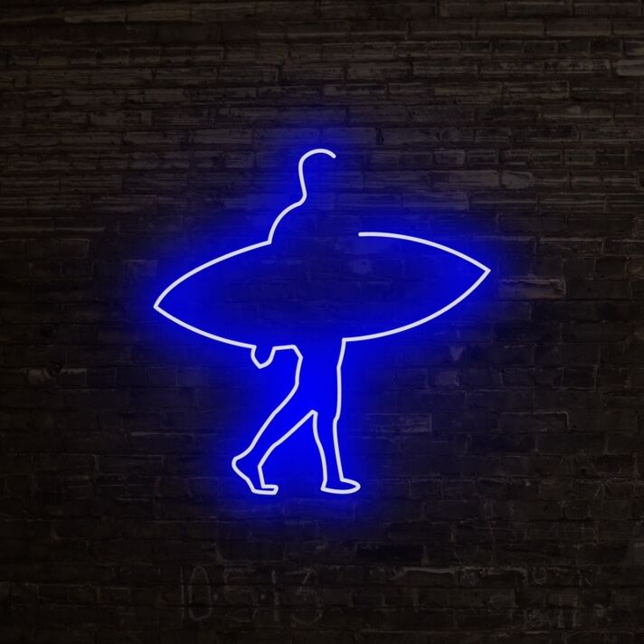 Surfer Neon Sign perfect for beach-themed decor