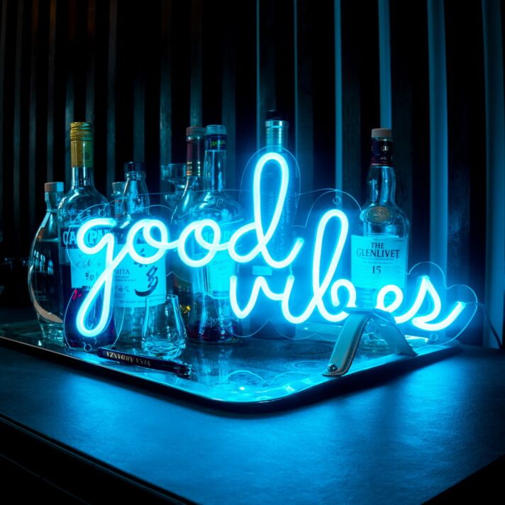 Good Vibes Neon Sign adds positivity to any room