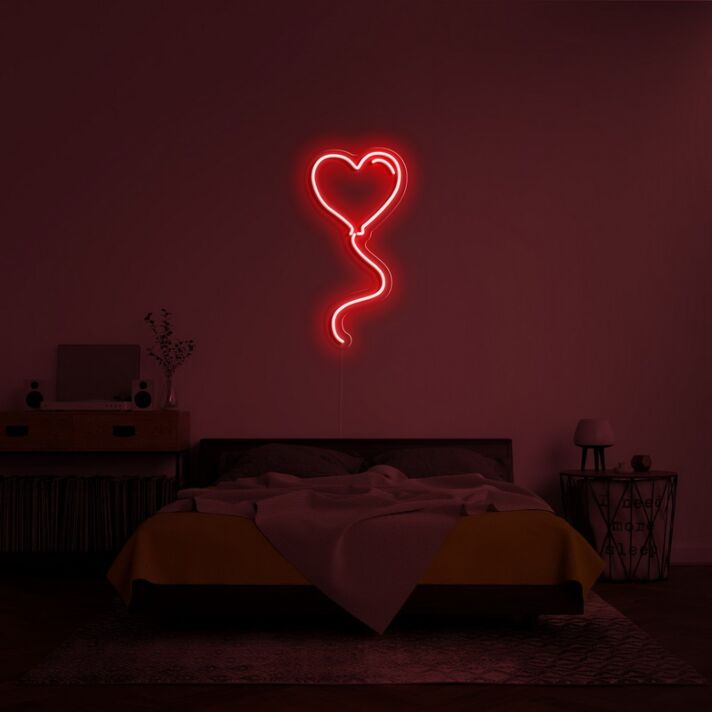 Love Balloon Neon Sign for Playful Romantic Decor