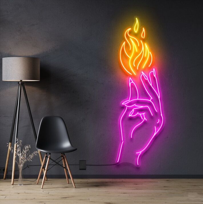 Hand Of Passion Neon Sign for Artistic Spaces