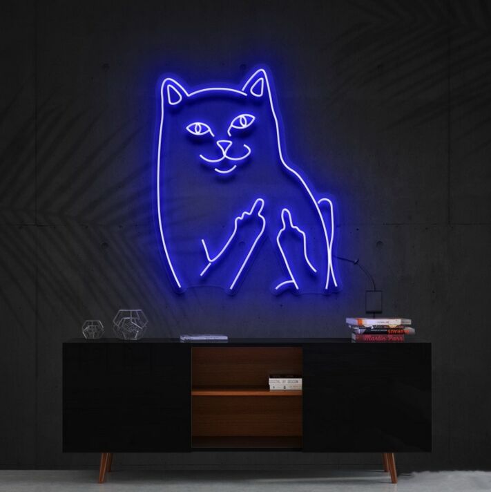 Mr Bad Cat Neon Sign for Playful and Pet Lovers