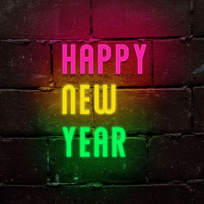 Happy New Year Neon Sign for Festive Celebrations