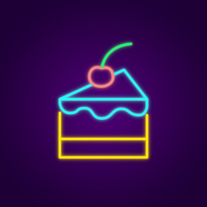 Cake Neon Sign for Birthday Celebrations