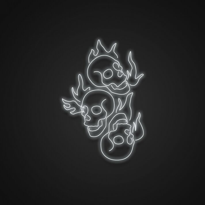 Skull Sign Neon Sign for Edgy and Bold Decor