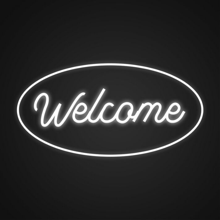 Welcome Neon Sign for Entrances and Welcoming Spaces