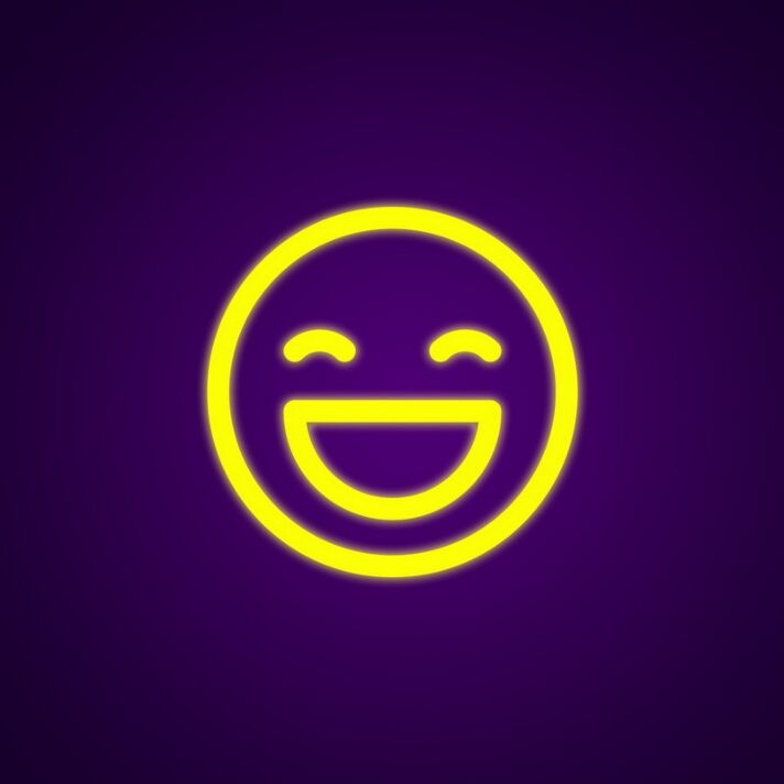 Happy Neon Sign for Positive Spaces