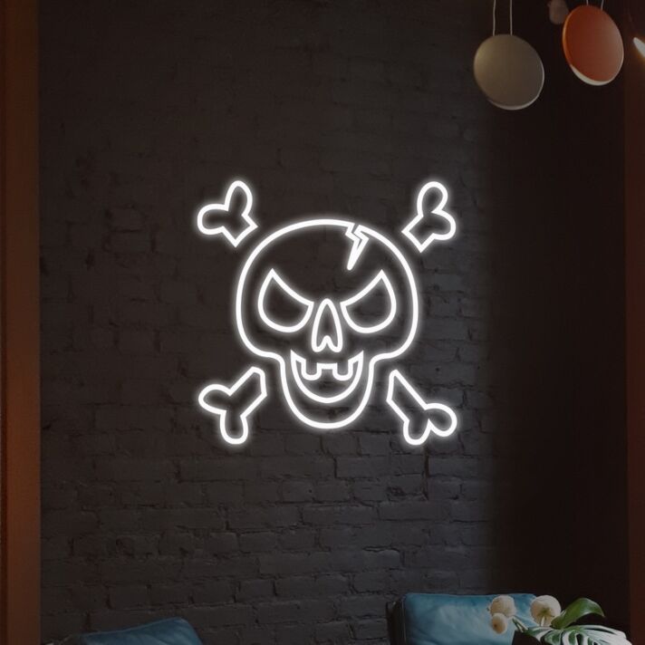Skull Neon Sign for Halloween and Edgy Decor