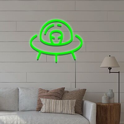 Alien Neon Sign for Playful Spaces