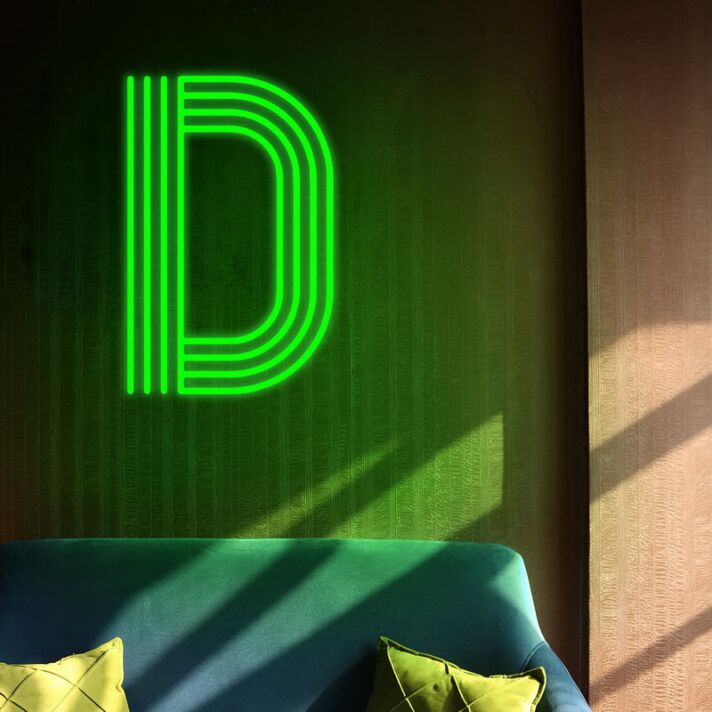 Letter D Neon Sign for Custom Decor