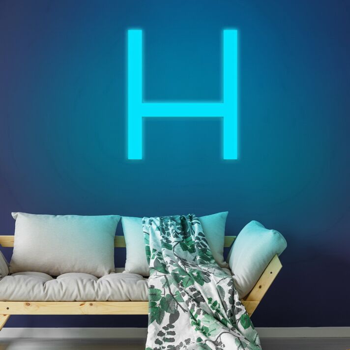 Letter H Neon Sign for Personalized Decor