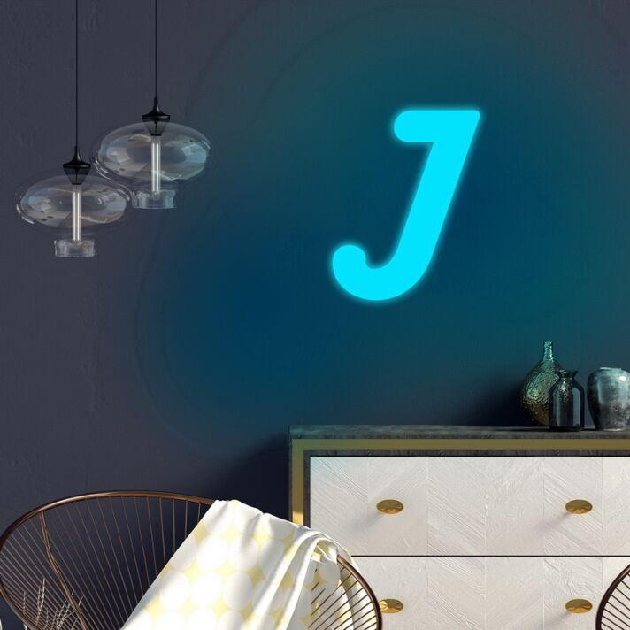 Letter J Neon Sign for Personalized Names