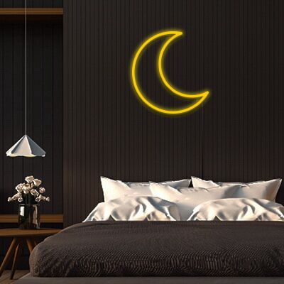 Half Moon Neon Sign for Night Decor