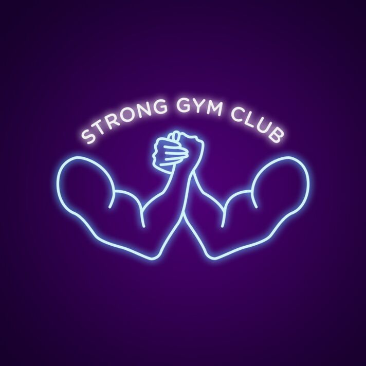 Strong Gym Club Neon Sign Motivate yourself at the gym