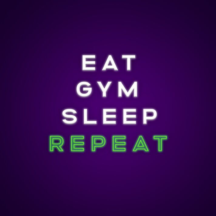 Eat Gym Sleep Repeat Neon Sign Perfect for fitness enthusiasts