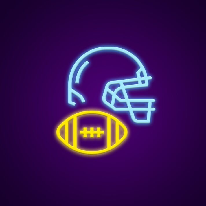 American Football Helmet Neon Sign Ideal for sports enthusiasts and game rooms