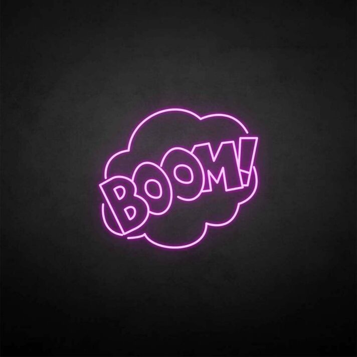 BOOM!' neon sign