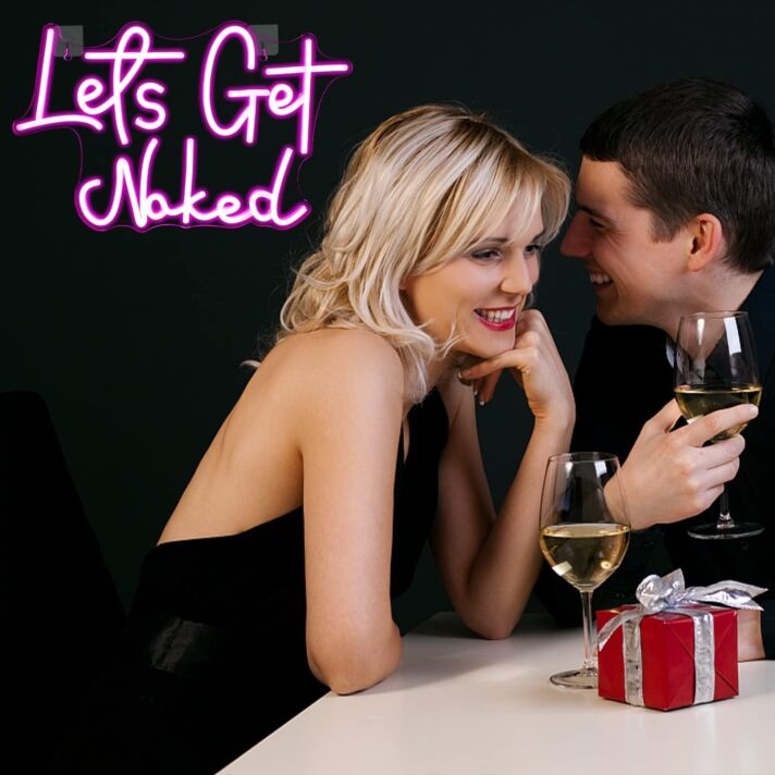 Let's Get Naked Neon Sign Bedroom Bold