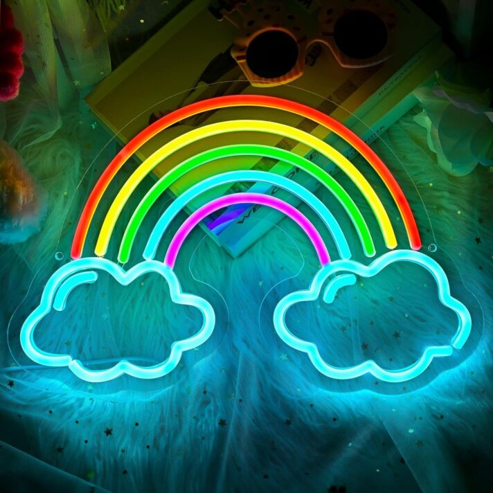 Lucky Rainbow Neon Sign Kids Room Joy