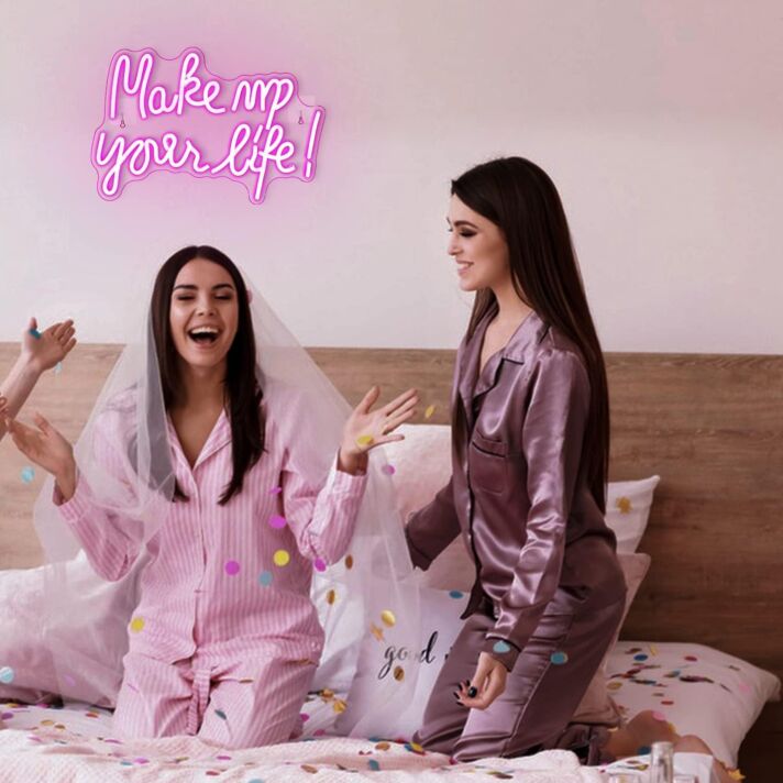 Make Up Your Life Neon Sign Beauty Studio Inspiration