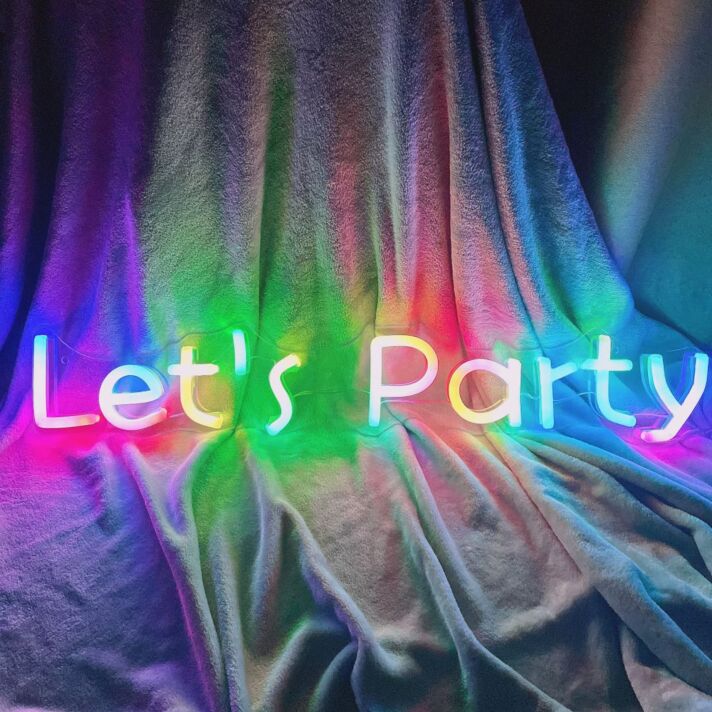 Let's party full color music neon sign