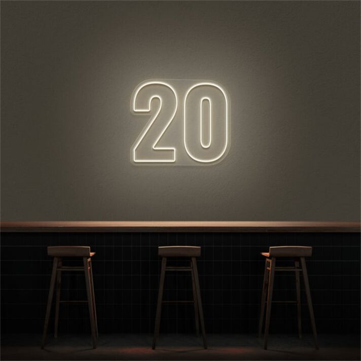 Add a Vibrant Touch to Weddings, Birthdays, and Bars with the 20 LED Neon Number Sign.