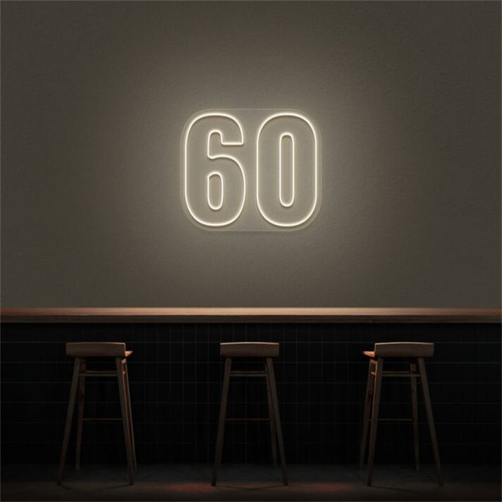 Brighten Your Celebrations and Spaces: 60 LED Neon Number LED Sign Perfect for Parties, Weddings, and Trendy Home Decor.