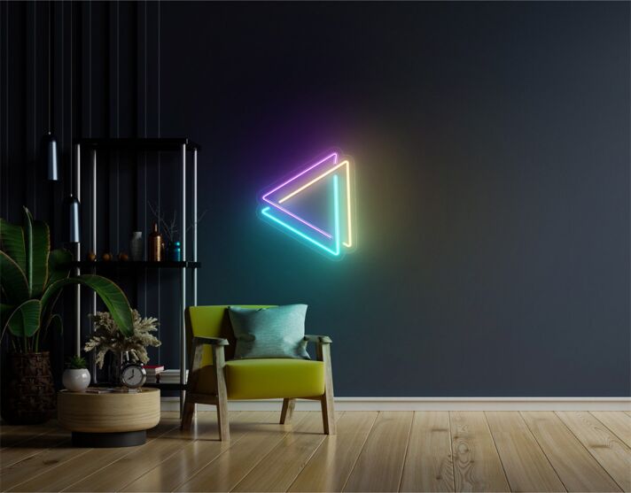 Brighten up Your Space: Art Triangle LED Neon Sign Perfect for Office, Bars, and Trendy Home Decor.