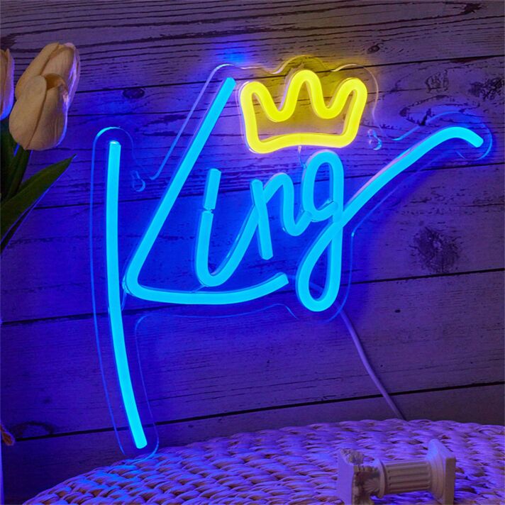 Enhance Your Bedroom, Bar, or Wedding Ambiance with the Backboard LED Neon Light King Bedroom