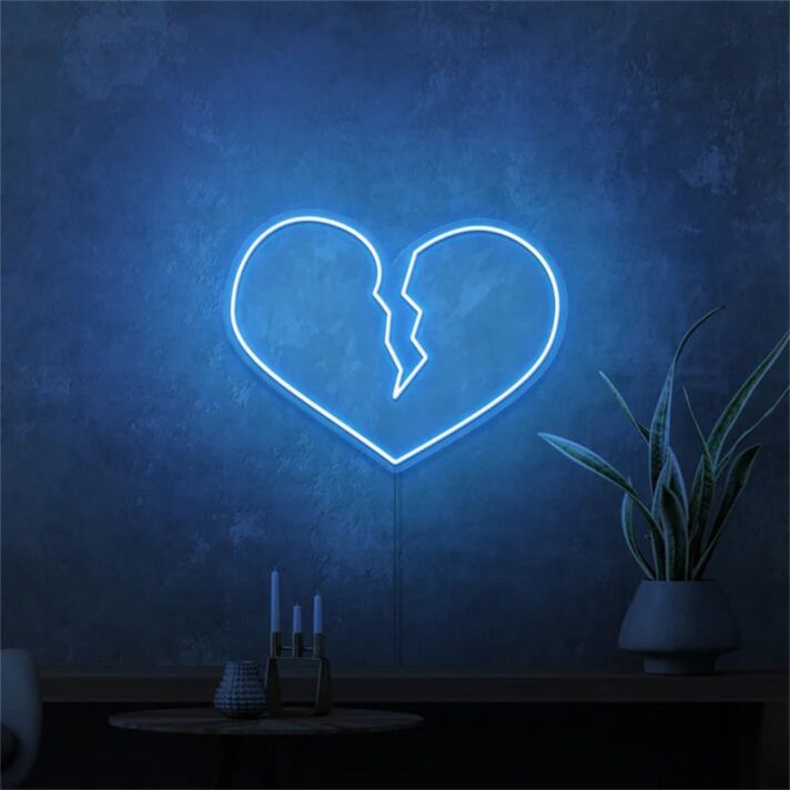 Brighten Up Your Space with Broken Heart Mini LED Neon Sign - Perfect for Bedroom Ambiance, Office Decor, or Romantic Evenings.