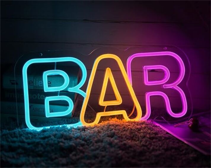 Elevate Your Space: Colorful Bar LED Neon Sign Light Perfect for Home Decor, Trendy Offices, and Vibrant Party Settings.