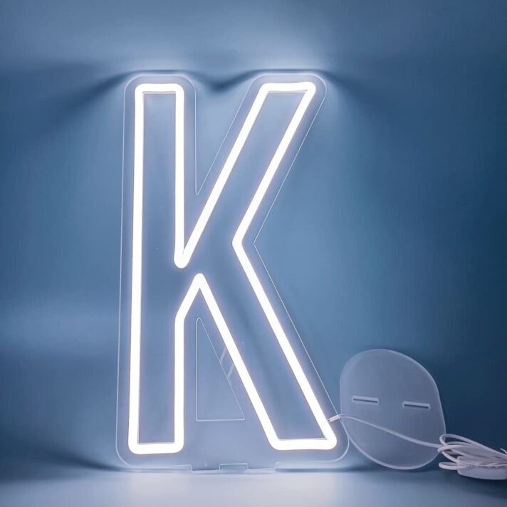 Brighten Your Celebrations and Spaces: Customized LED Neon Light Letter K for Birthdays, Weddings, and Bars.