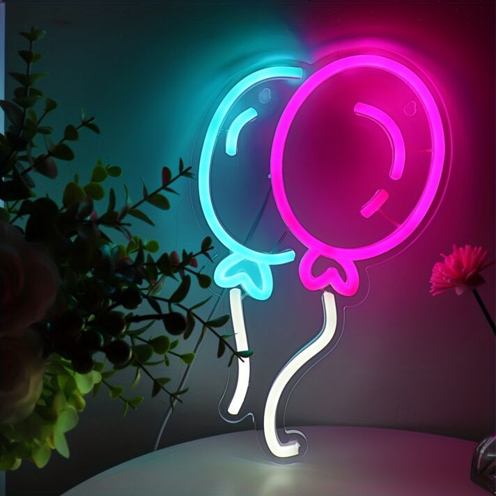 Brighten Up Your Celebrations and Spaces: Cute Balloon LED Wall Neon Sign for Parties, Weddings, and Cozy Home Decor