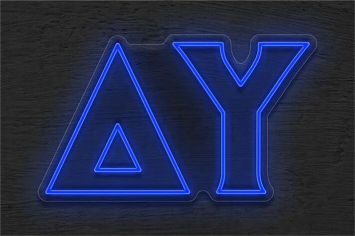 Brighten Up Your Space: Delta Upsilon LED Neon Sign Perfect for Home, Office, Bars, and Events.