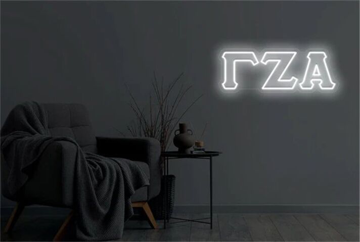 Brighten Up Your Bar, Office, or Wedding Ambiance with the Gamma Zeta Alpha LED Neon Sign.