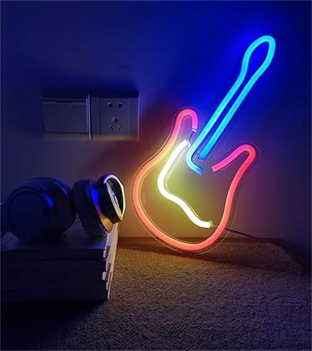 Brighten Up Your Music Room, Bar, or Next Event with the Striking Guitar LED Neon Sign