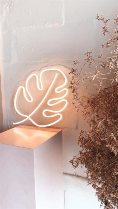 Brighten Up Your Space: Ideal for Home Decor, Office, or Storefront with the LED Monstera Leaf Neon Sign.