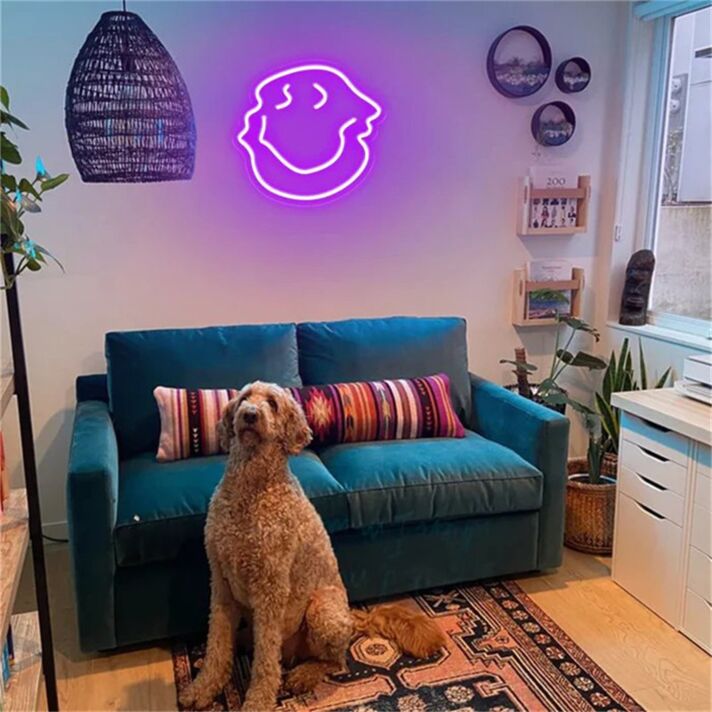 Brighten Up Your Space: Melting Smiley Face LED Neon Sign for Stylish Home Decor, Cool Office Vibes, and Vibrant Bar Atmospheres
