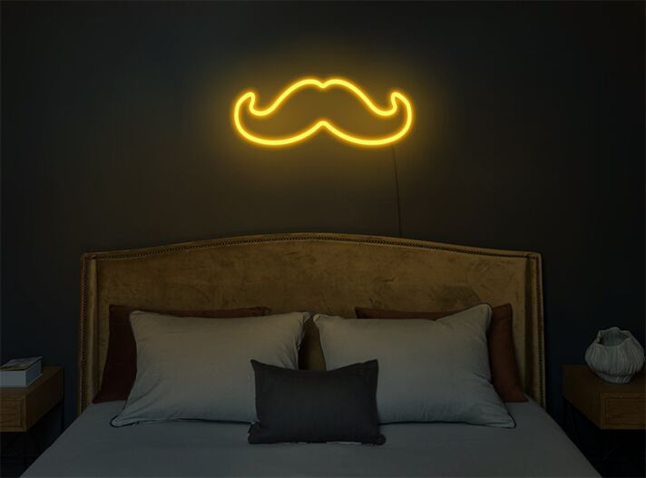 Brighten Up Your Bar, Storefront, or Man Cave with the Quirky Mustache LED Neon Sign.