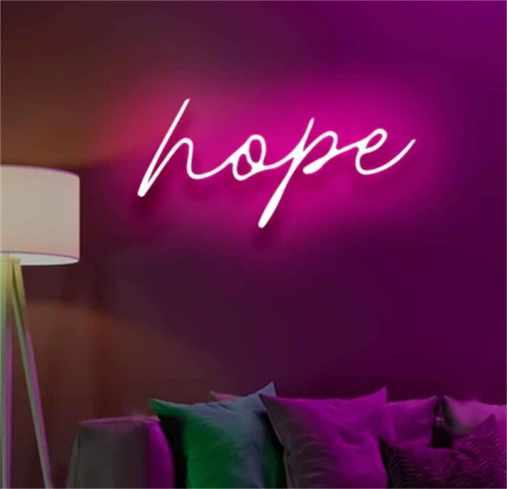 Brighten Your Spaces from Office to Bar with the Neon Light Hope LED Neon Sign: Ideal for Home Decor, Workplace Ambiance, and Celebrations.