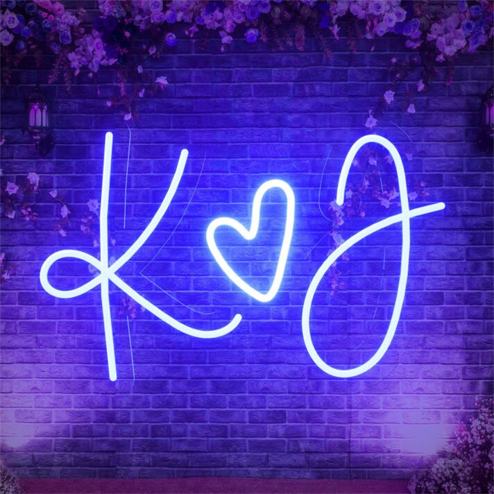 Brighten Your Wedding, Anniversary, or Romantic Home Decor with the Neon Sign For Wedding K Love J LED Neon Sign.