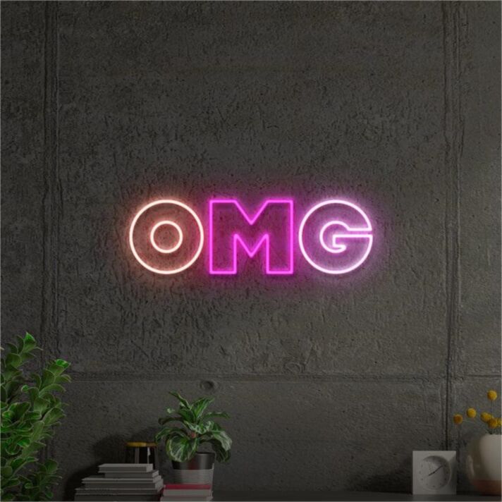 Beautify Your Space: Omg LED Neon Sign for Home Decor, Office Ambiance, and Vibrant Party Themes.