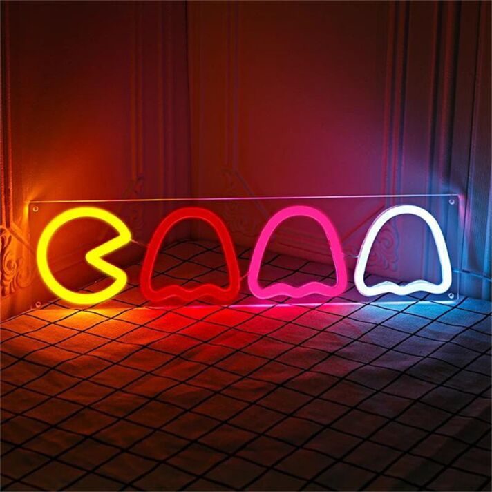 Brighten Up Your Game Room or Bar: The Pac Man Logo LED Neon Light Brings Retro Fun to Any Space
