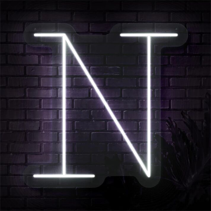 Brighten Your Space: Perfect for Weddings, Home Decor, and Office - Personalized Initial Letter N LED Neon Sign.