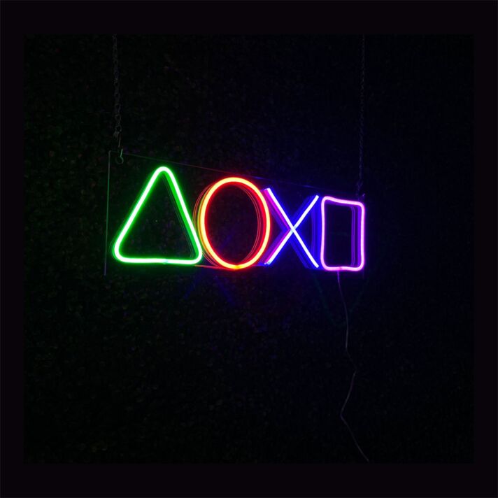 Elevate Your Gaming Room or Bar Ambiance with the Playstation Buttons LED Neon Sign.