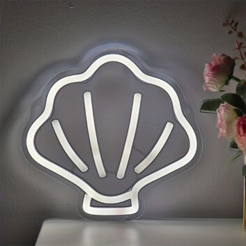 Brighten Your Space: Shell LED Wall Neon Sign Perfect for Home Decor, Office Ambiance, and Storefronts