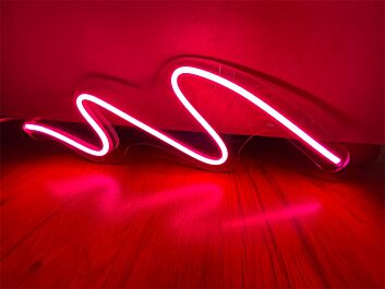 Transform Your Space: Squiggle Light Wave LED Neon Sign Perfect for Home Decor, Bars, and Weddings.
