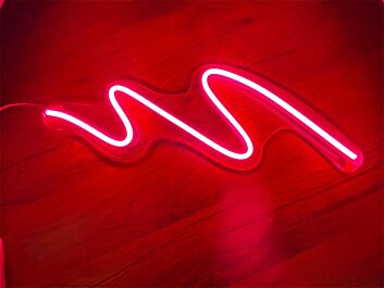 Transform Your Space: Squiggle Light Wave LED Neon Sign Perfect for Home Decor, Bars, and Weddings.