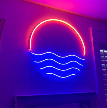 Brighten Up Your Space: Sun Ocean LED Neon Sign for Bars, Home Decor, and Special Celebrations.
